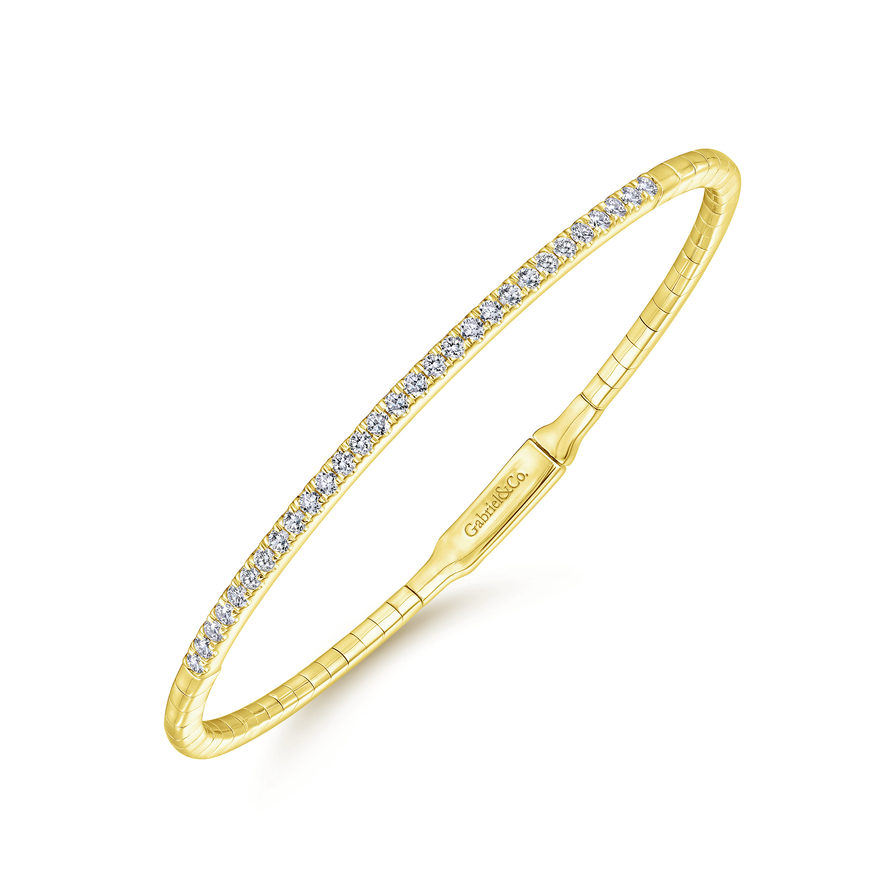 Demure - 14K Yellow Gold Diamond Bangle - 0.5 ct - Shot 2