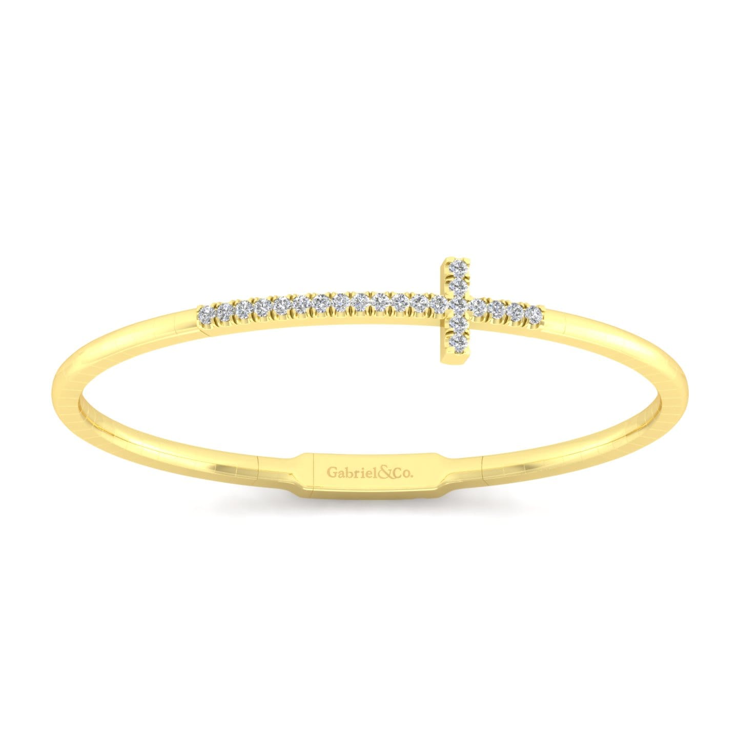 Demure - 14K Yellow Gold Diamond Bangle - 0.4 ct - Shot 1