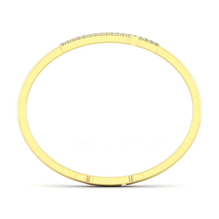 Demure - 14K Yellow Gold Diamond Bangle - 0.4 ct - Shot 2
