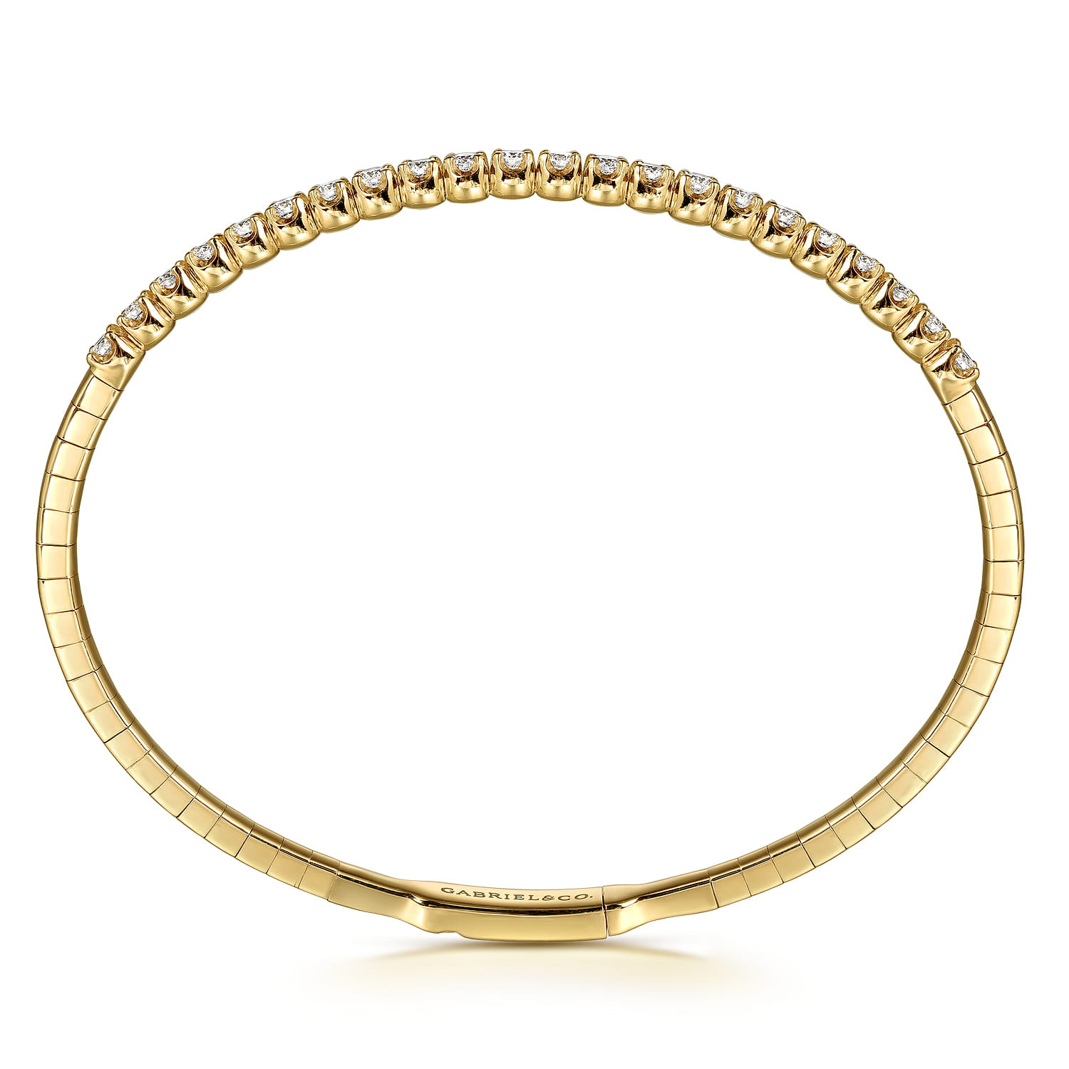 Demure - 14K Yellow Gold Diamond Bangle - 1 ct - Shot 3