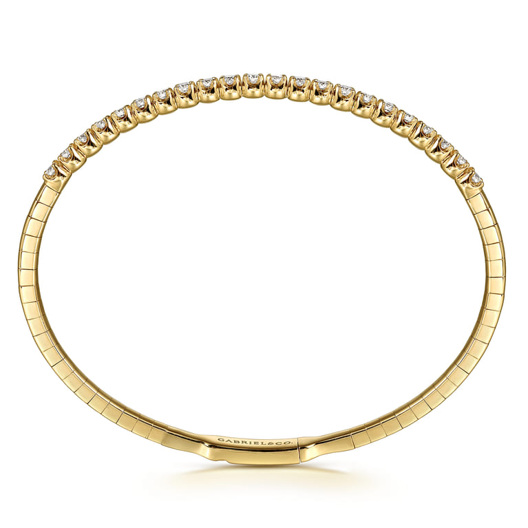 Demure - 14K Yellow Gold Diamond Bangle - 1 ct - Shot 3