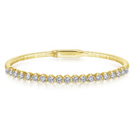 Demure - 14K Yellow Gold Diamond Bangle