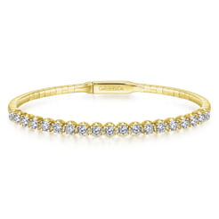 14K Yellow Gold Diamond Bangle
