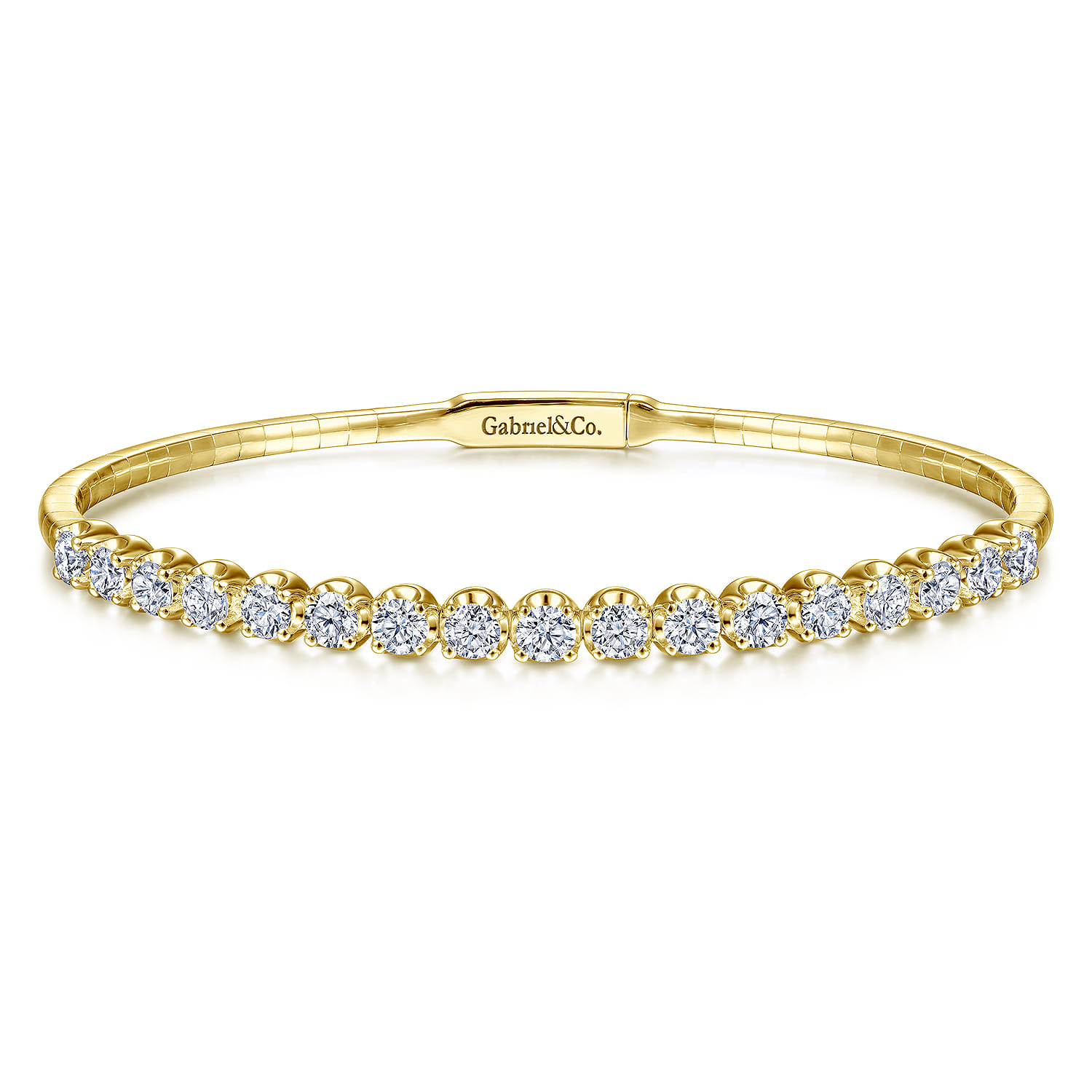 Demure - 14K Yellow Gold Diamond Bangle - 2.04 ct - Shot 1