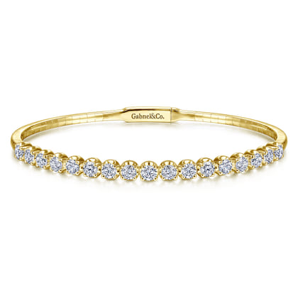 Demure - 14K Yellow Gold Diamond Bangle