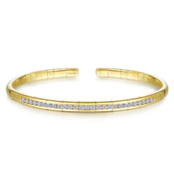 14K Yellow Gold Diamond Bangle