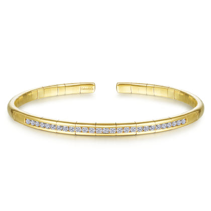 Demure - 14K Yellow Gold Diamond Bangle