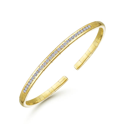 Demure - 14K Yellow Gold Diamond Bangle