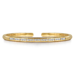 Demure - 14K Yellow Gold Diamond Bangle