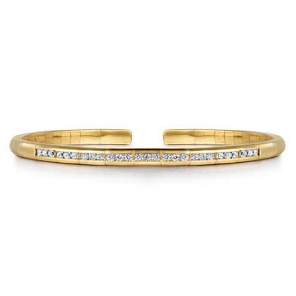 Demure - 14K Yellow Gold Diamond Bangle