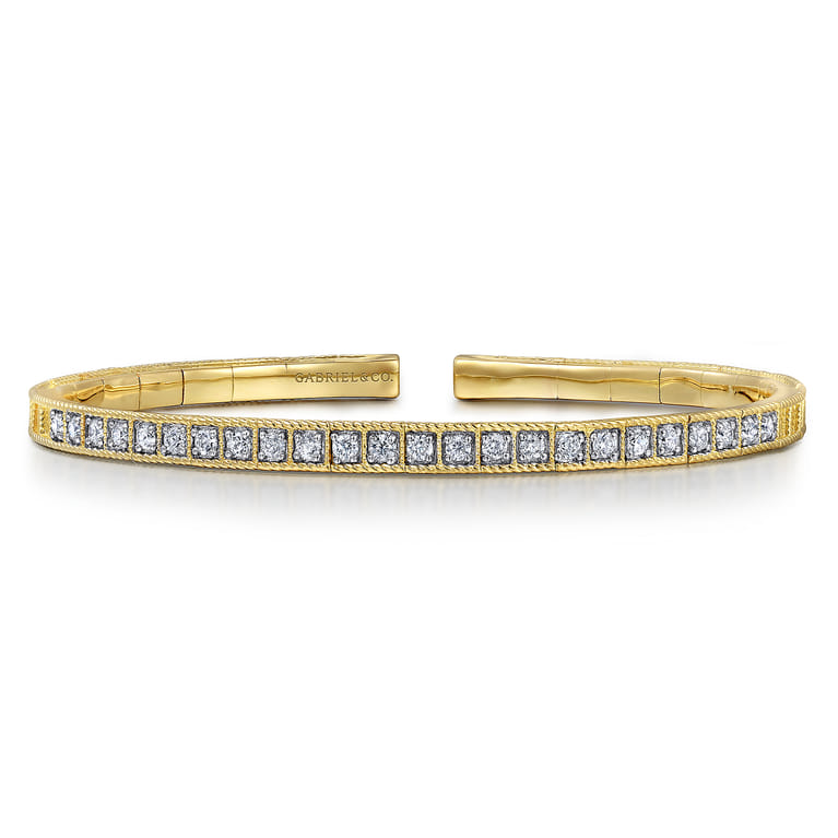 Demure - 14K Yellow Gold Diamond Bangle - 0.7 ct - Shot 1