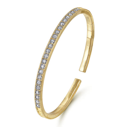 Demure - 14K Yellow Gold Diamond Bangle