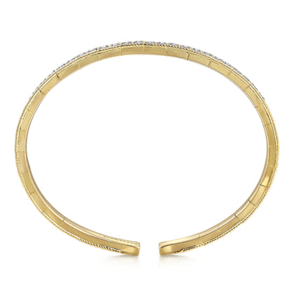 Demure - 14K Yellow Gold Diamond Bangle
