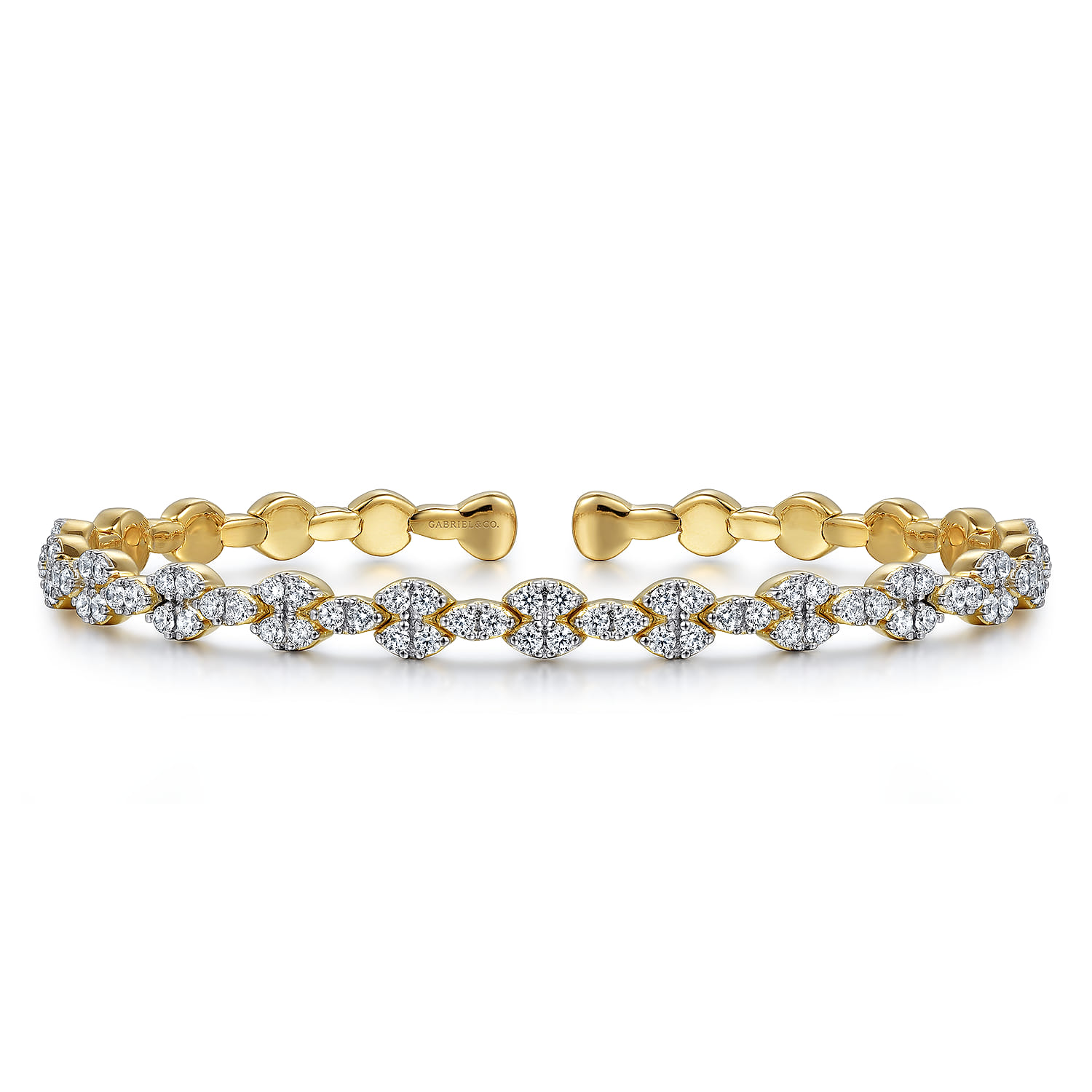Demure - 14K Yellow Gold Diamond Bangle - 1.75 ct - Shot 1