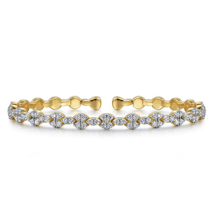 Demure - 14K Yellow Gold Diamond Bangle