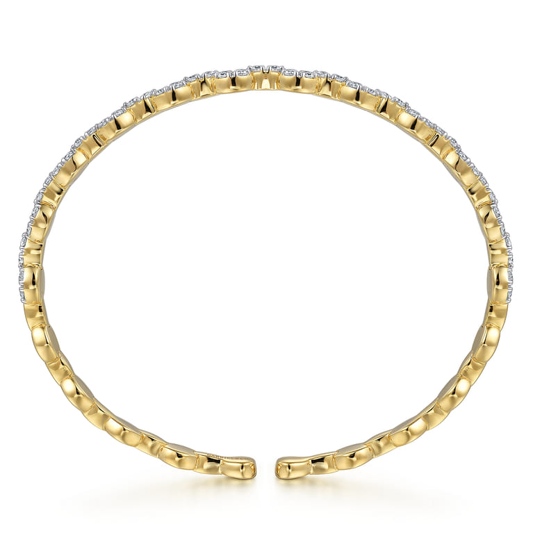 Demure - 14K Yellow Gold Diamond Bangle - 1.75 ct - Shot 3
