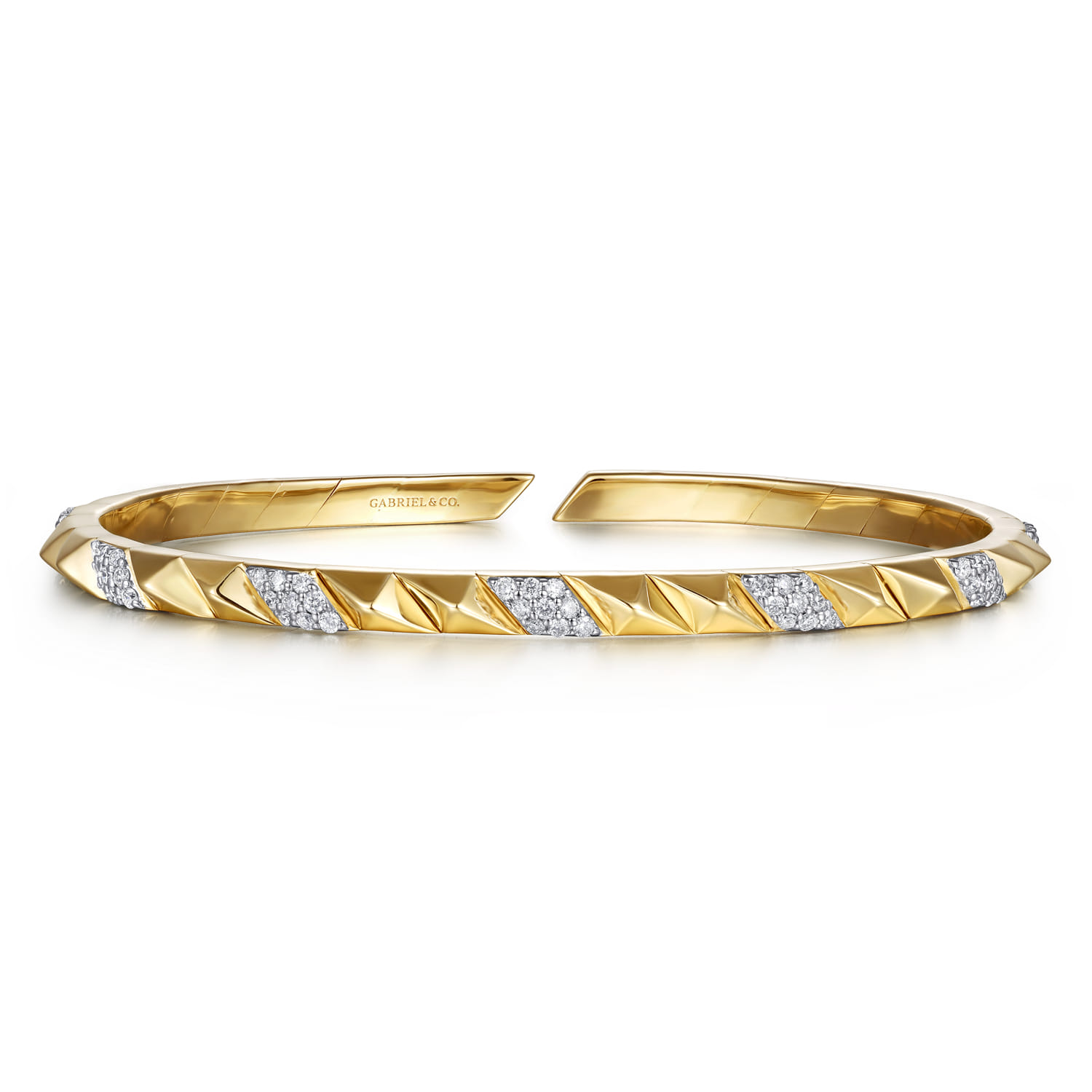 Demure - 14K Yellow Gold Diamond Bangle - 0.47 ct - Shot 1