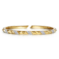 Demure - 14K Yellow Gold Diamond Bangle