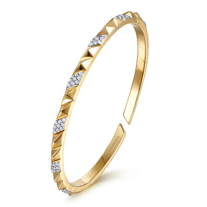 Demure - 14K Yellow Gold Diamond Bangle