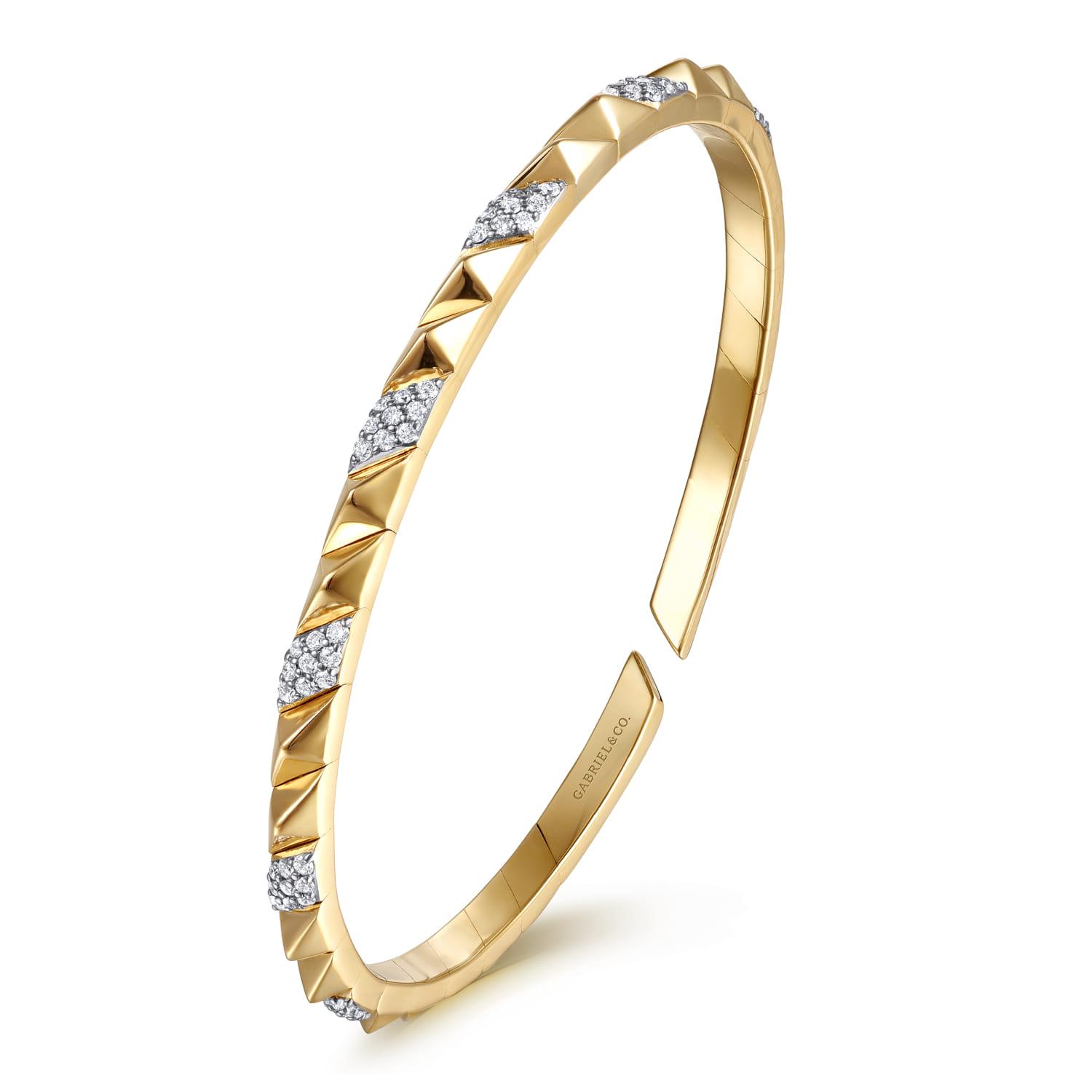 Demure - 14K Yellow Gold Diamond Bangle - 0.45 ct - Shot 2
