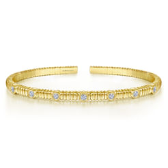 Demure - 14K Yellow Gold Diamond Bangle