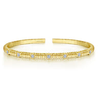 Demure - 14K Yellow Gold Diamond Bangle