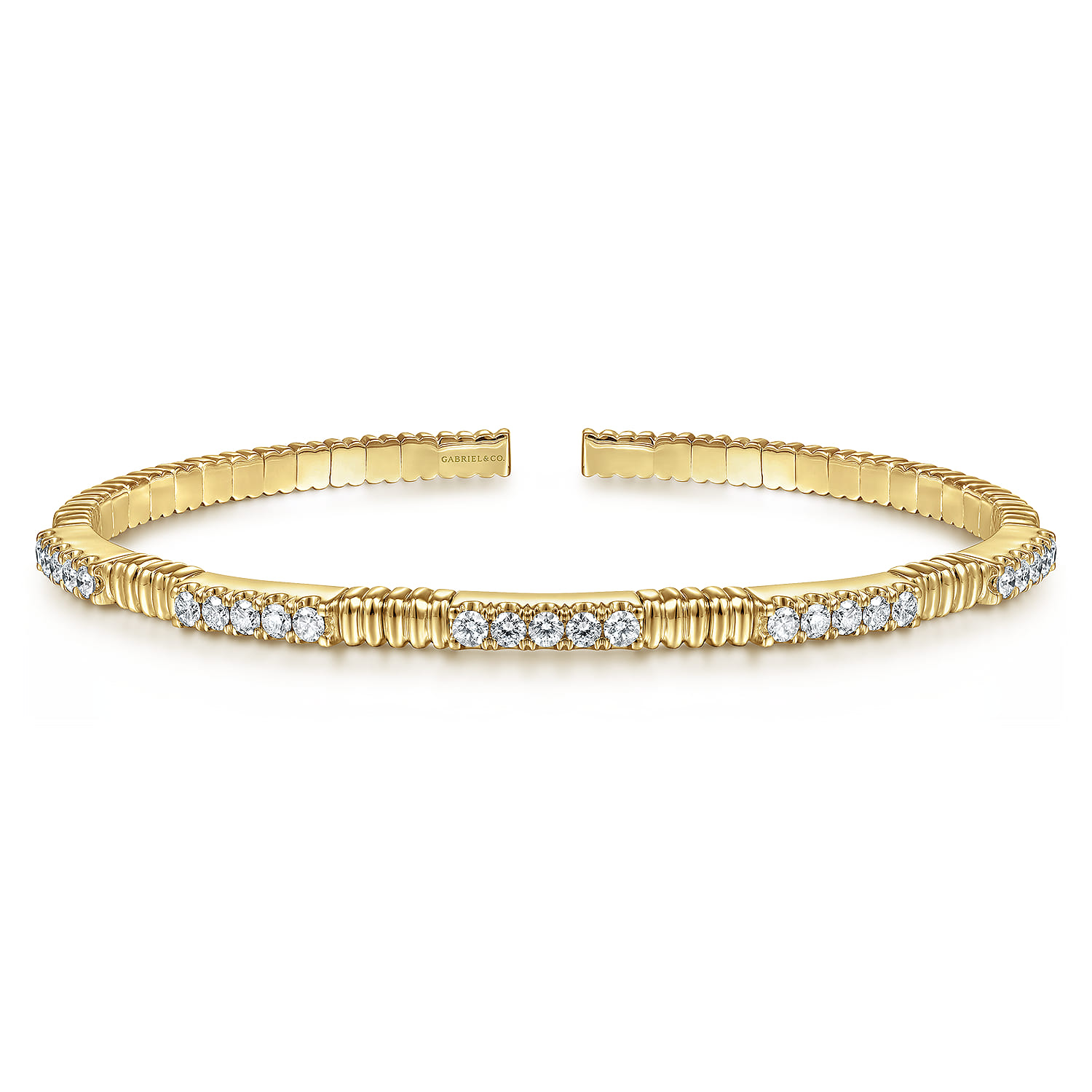 Demure - 14K Yellow Gold Diamond Bangle - 0.85 ct - Shot 1