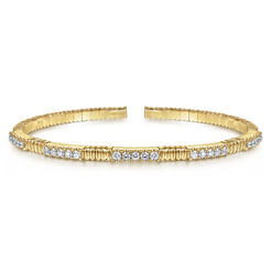 14K Yellow Gold Diamond Bangle