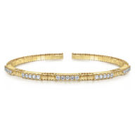 Demure - 14K Yellow Gold Diamond Bangle
