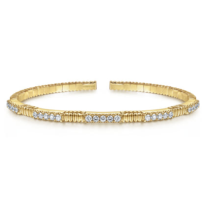 Demure - 14K Yellow Gold Diamond Bangle