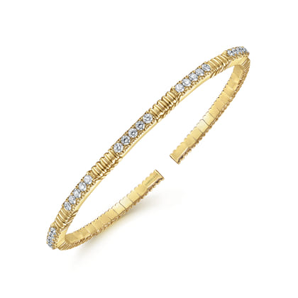 Demure - 14K Yellow Gold Diamond Bangle