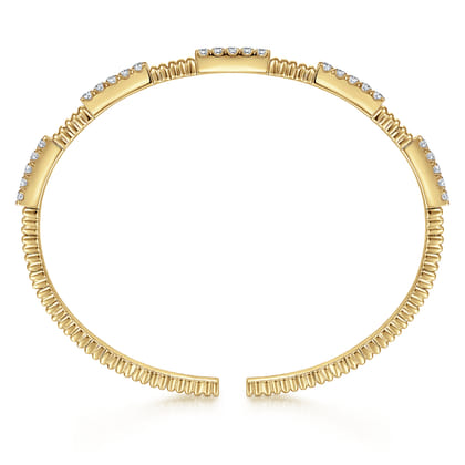Demure - 14K Yellow Gold Diamond Bangle