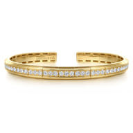 Demure - 14K Yellow Gold Diamond Cuff Bangle Bracelet