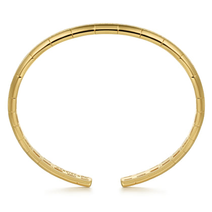 Demure - 14K Yellow Gold Diamond Cuff Bangle Bracelet