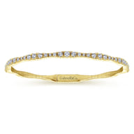 Demure - 14K Yellow Gold Diamond Station Bangle