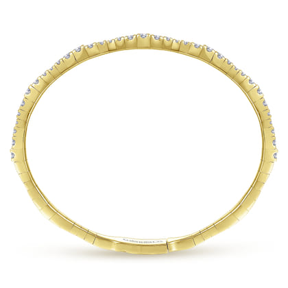 Demure - 14K Yellow Gold Diamond Station Bangle