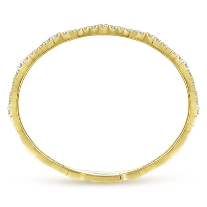 Demure - 14K Yellow Gold Diamond Station Bangle