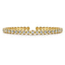 Demure - 14K Yellow Gold Diamond Station Open Bangle - 0.4 ct