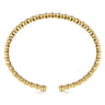 Demure - 14K Yellow Gold Diamond Station Open Bangle - 0.4 ct