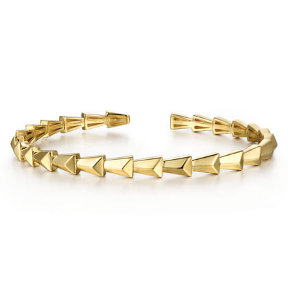 Demure - 14K Yellow Gold Geometric Cuff Bangle Bracelet