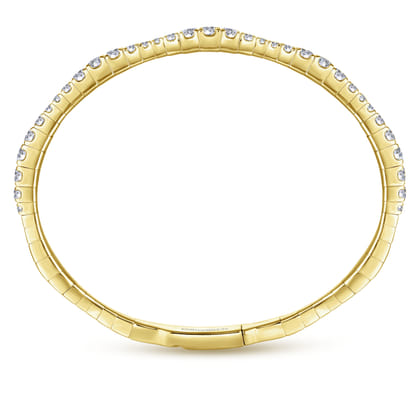 Demure - 14K Yellow Gold Graduating Diamond Station Bangle