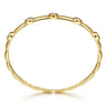 Demure - 14K Yellow Gold Open Bangle Bracelet with Diamond Stations - 0.18 ct