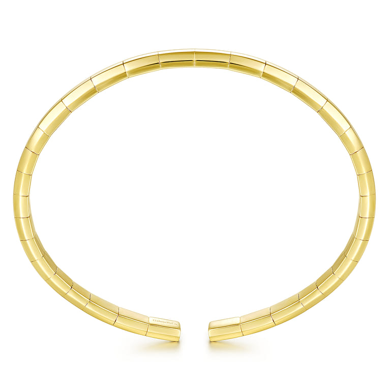 Demure - 14K Yellow Gold Open Cuff Bracelet - Shot 3