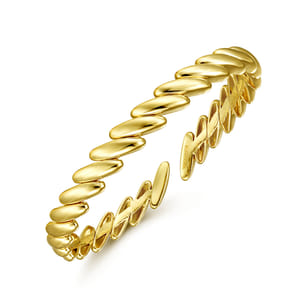 Demure - 14K Yellow Gold Open Leaf Cuff Bracelet