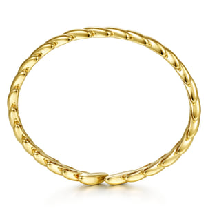Demure - 14K Yellow Gold Open Leaf Cuff Bracelet