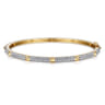 Demure - 14K Yellow Gold Pave Diamond Bangle with Pyramid Stations - 0.7 ct