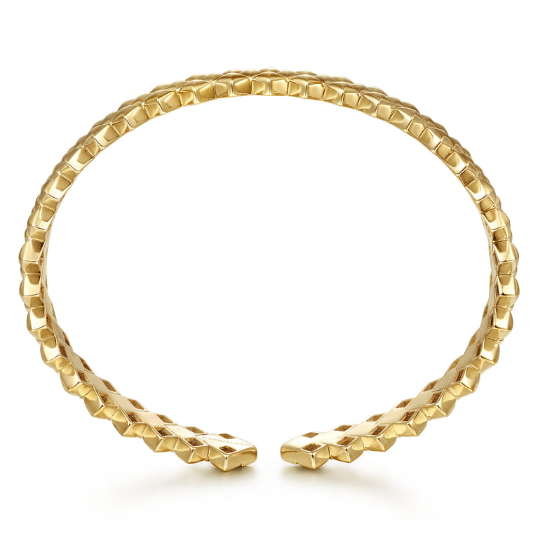 Demure - 14K Yellow Gold Plain Demure Bangle - Shot 3