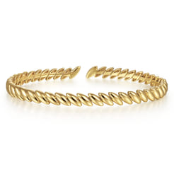 Demure - 14K Yellow Gold Plain Demure Bangle