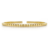 Demure - 14K Yellow Gold Pyramid Open Bangle Bracelet