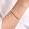 Demure - 14K Yellow Gold Pyramid Open Bangle Bracelet